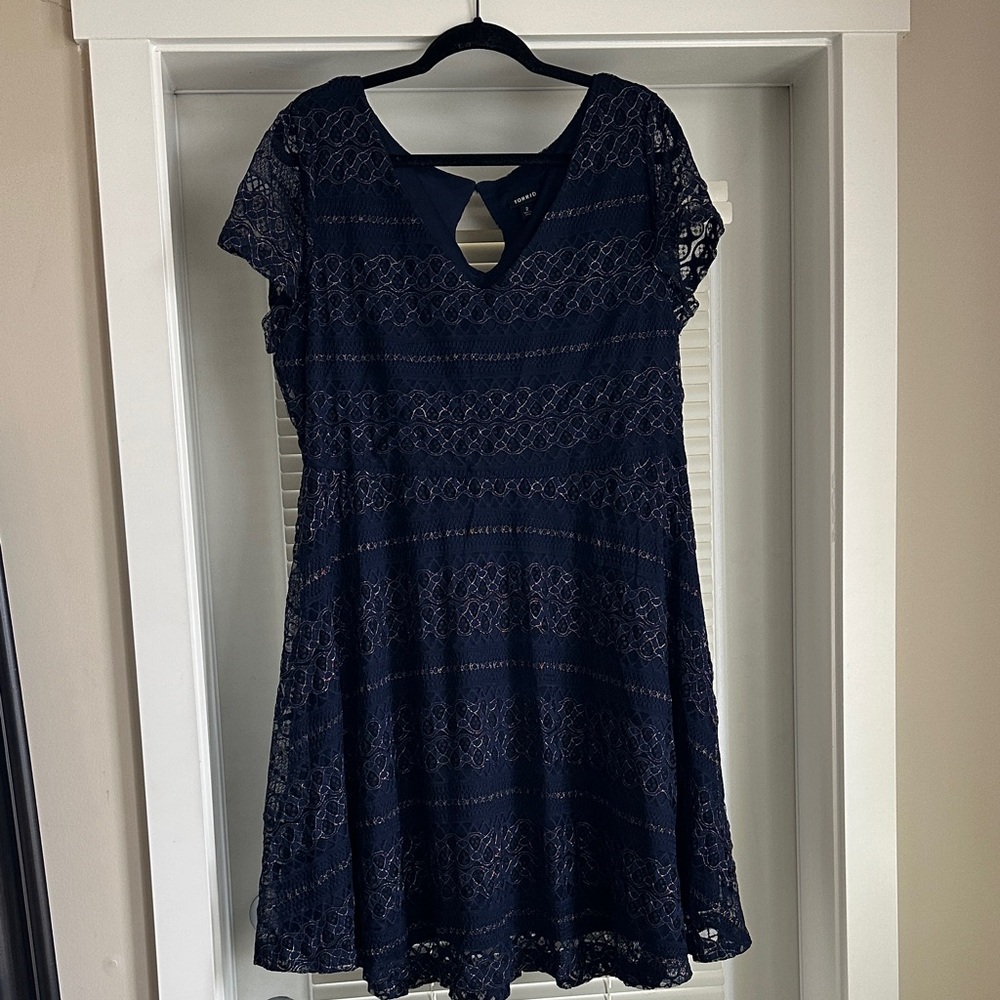 Torrid Navy Lace Mini Dress